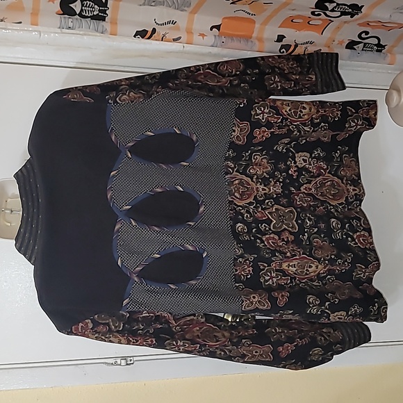 Vintage Button Down Top by Koos of course corduroy floral all over print new - Picture 4 of 5